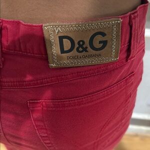 D&G Red Asymmetrical Pencil Skirt for Work